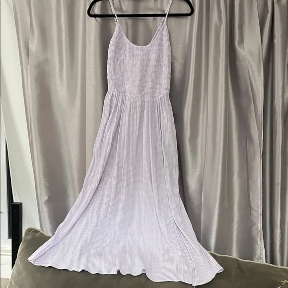 Aerie Soft Lilac gingham Maxi Dress - Picture 1 of 12